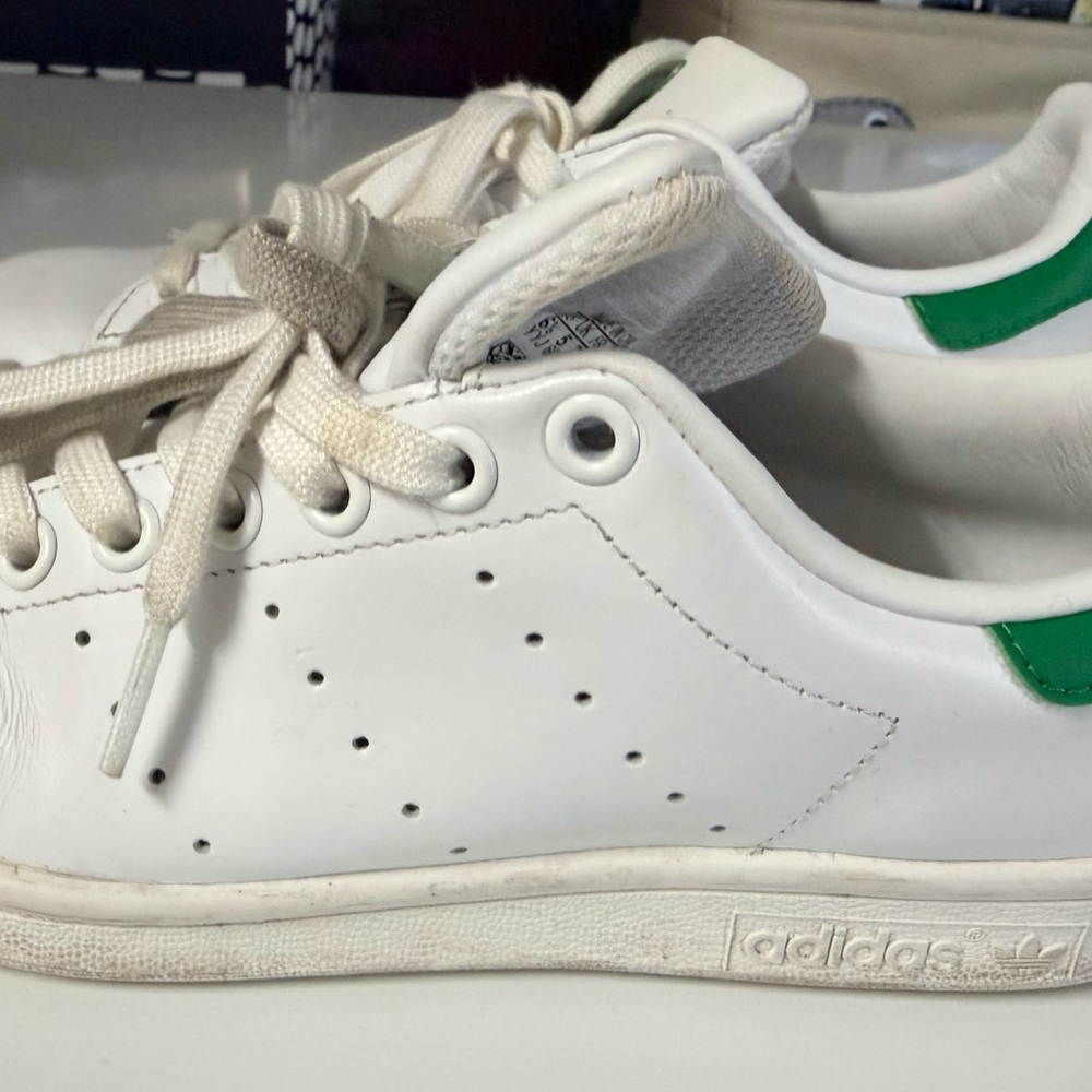 Adidas Kids Sneakers in White with Green Accents